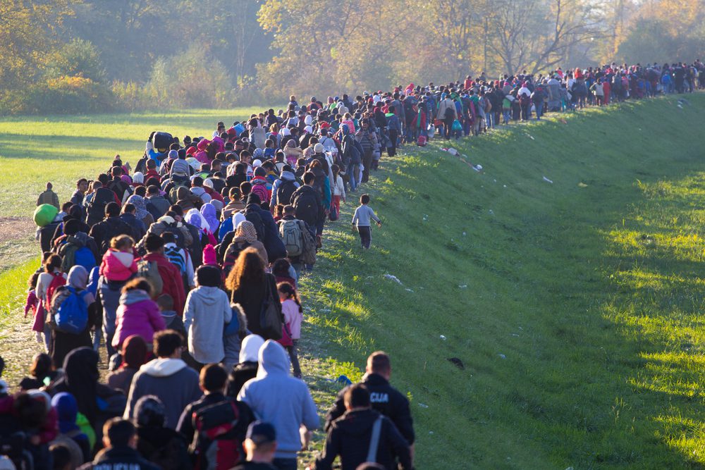 Refugees Marching