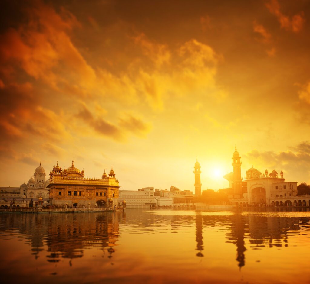 Golden Temple reflected in water
