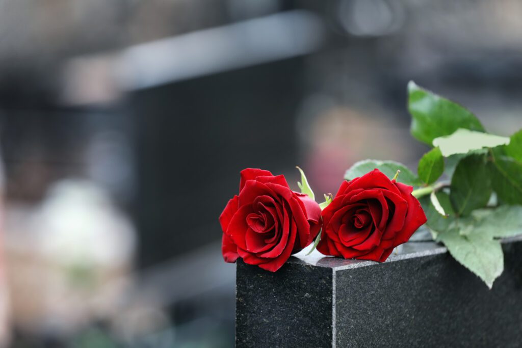 2 red roses on grave, reflections on a retreat
