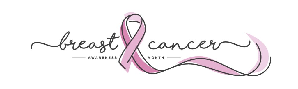 pink ribbon of breast cancer awareness month